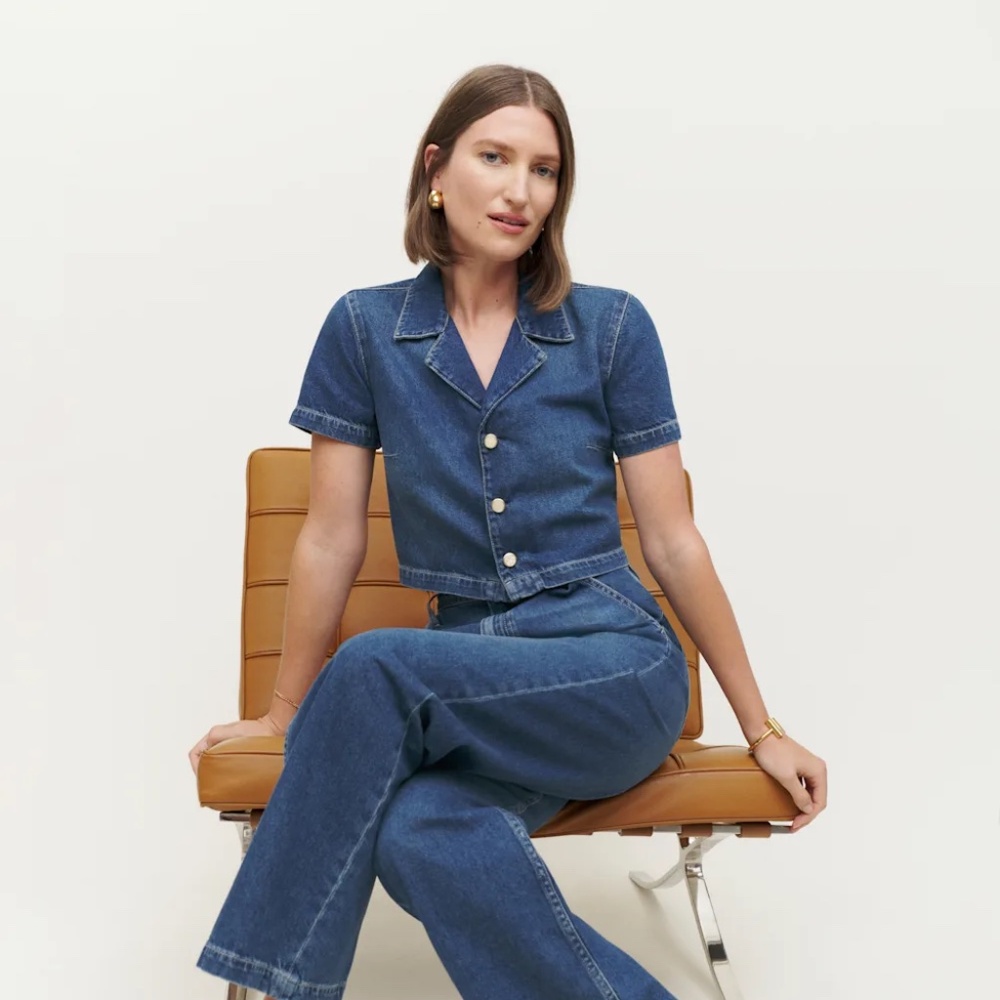 Reformation Nava Denim Top (size 4)